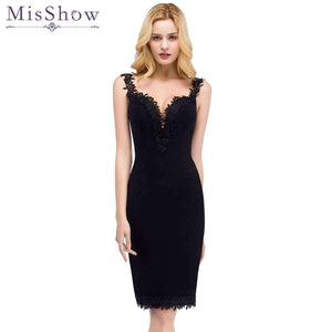 Planet Gates Black / 2 Satin Cocktail Dress 2018 Women Knee Length semi Formal Gown Sexy V Neck Cocktail Party Dresses Vestido Coquetel