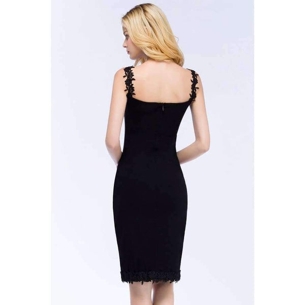 Planet Gates Black / 2 Satin Cocktail Dress 2018 Women Knee Length semi Formal Gown Sexy V Neck Cocktail Party Dresses Vestido Coquetel