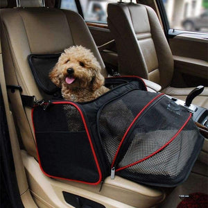 Planet Gates Black 2 Sides Expand / for inner 7kgs pets Expandable Portable Pet Dog Car Travel Bag For Small Dogs Oxford Breathable Cat Carrier Outdoor Car Travel Accessories