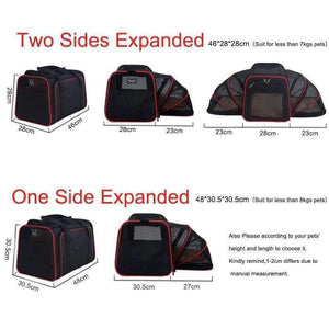 Planet Gates Black 2 Sides Expand / for inner 7kgs pets Expandable Portable Pet Dog Car Travel Bag For Small Dogs Oxford Breathable Cat Carrier Outdoor Car Travel Accessories
