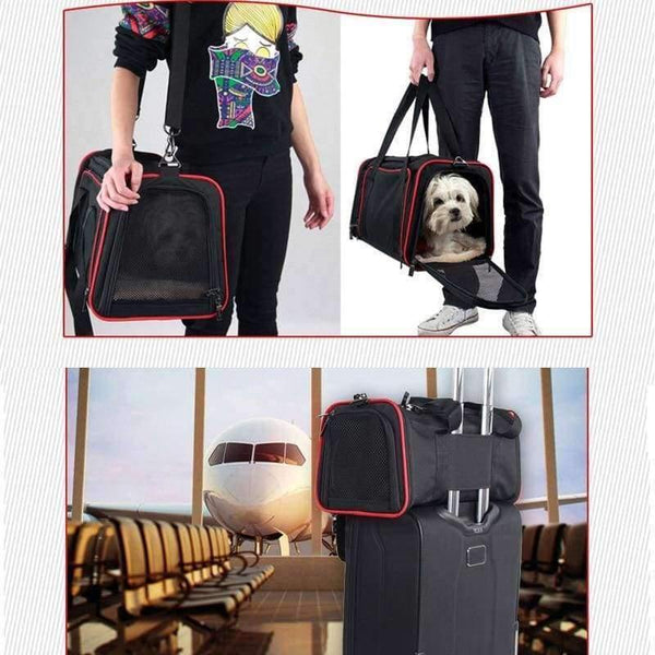 Planet Gates Black 2 Sides Expand / for inner 7kgs pets Expandable Portable Pet Dog Car Travel Bag For Small Dogs Oxford Breathable Cat Carrier Outdoor Car Travel Accessories
