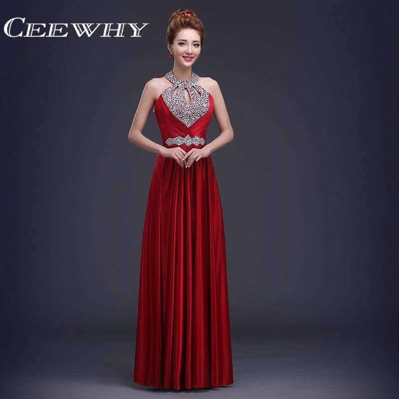 Planet Gates black / 2 Vestido de Festa de Casamento 2018 Long Crystal Bridesmaid Dresses for Wedding Party Satin Dress Formal Prom Party Gowns