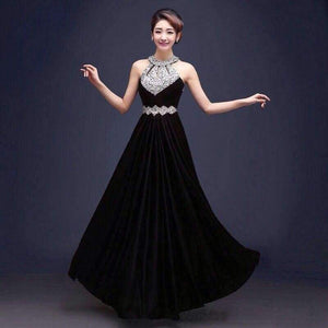 Planet Gates black / 2 Vestido de Festa de Casamento 2018 Long Crystal Bridesmaid Dresses for Wedding Party Satin Dress Formal Prom Party Gowns