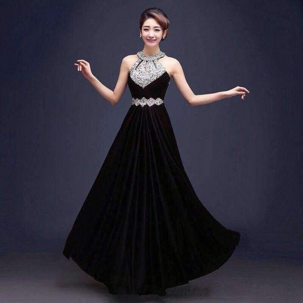 Planet Gates black / 2 Vestido de Festa de Casamento 2018 Long Crystal Bridesmaid Dresses for Wedding Party Satin Dress Formal Prom Party Gowns