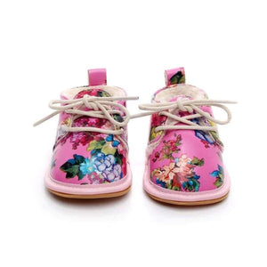 Planet Gates black / 2 Winter super warm floral printing PU leather with fur baby moccasins infant baby girl boys shoes lace up boot