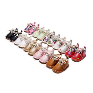 Winter Super Warm Floral Printing Pu Leather With Fur Baby Moccasins Infant Baby Girl Boys Shoes Lace Up Boot