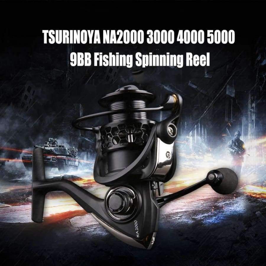 Planet Gates Black / 2000 Series NA2000 3000 4000 5000 9BB 5:2:1 Fishing Reel Aluminum Fishing Spinning Reel Fish Tool Automatic Folding Handle
