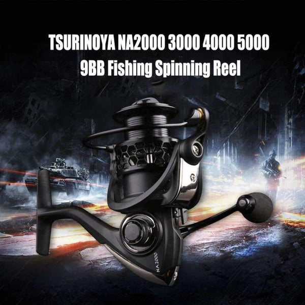 Planet Gates Black / 2000 Series NA2000 3000 4000 5000 9BB 5:2:1 Fishing Reel Aluminum Fishing Spinning Reel Fish Tool Automatic Folding Handle
