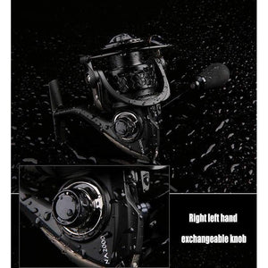 Planet Gates Black / 2000 Series NA2000 3000 4000 5000 9BB 5:2:1 Fishing Reel Aluminum Fishing Spinning Reel Fish Tool Automatic Folding Handle