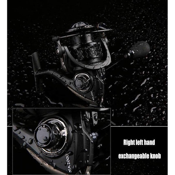 Planet Gates Black / 2000 Series NA2000 3000 4000 5000 9BB 5:2:1 Fishing Reel Aluminum Fishing Spinning Reel Fish Tool Automatic Folding Handle