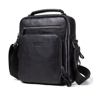 Planet Gates Black / (20cm<Max Length<30cm) Men's Travel Bag Casual Men Messenger Bags High Quality Brand Genuine Leather Crossbody Bags For Mini Laptop