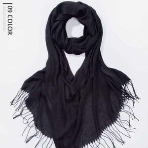 Planet Gates Black / 216cmX65cm Autumn and Winter Scarf Women Fashion Solid Cashmere scarves for Women Shawls and Wraps 35 Colours