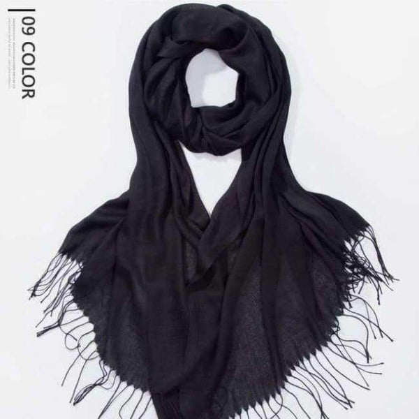 Planet Gates Black / 216cmX65cm Autumn and Winter Scarf Women Fashion Solid Cashmere scarves for Women Shawls and Wraps 35 Colours