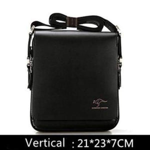 Planet Gates Black 21x23x7cm / China New Arrived Brand Kangaroo men's messenger bag Vintage leather shoulder bag Handsome crossbody bag Free Shipping