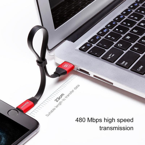 Planet Gates Black / 23cm Baseus Portable USB Cable For iPhone XS Max XR X 8 7 6 6s Plus 5 5s se Fast Data Charging Charger Wire Cord Mobile Phone Cable