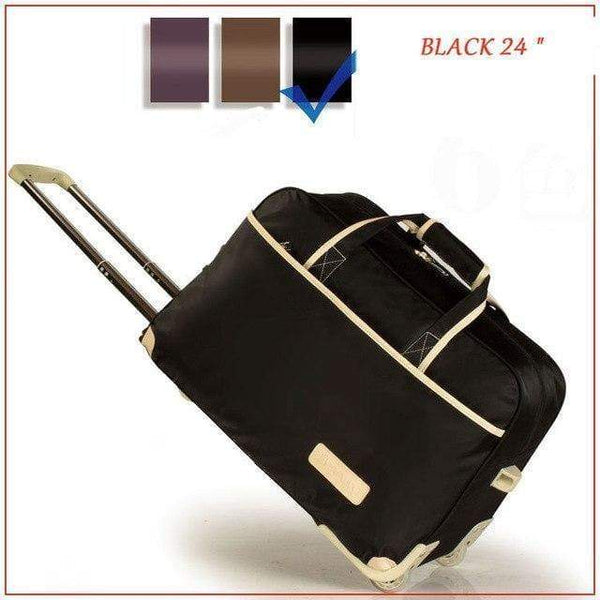 Planet Gates Black 24 Trolley Luggage Rolling Suitcase Brand Casual Thickening Rolling Case Travel Bag on Wheels Luggage Suitcase