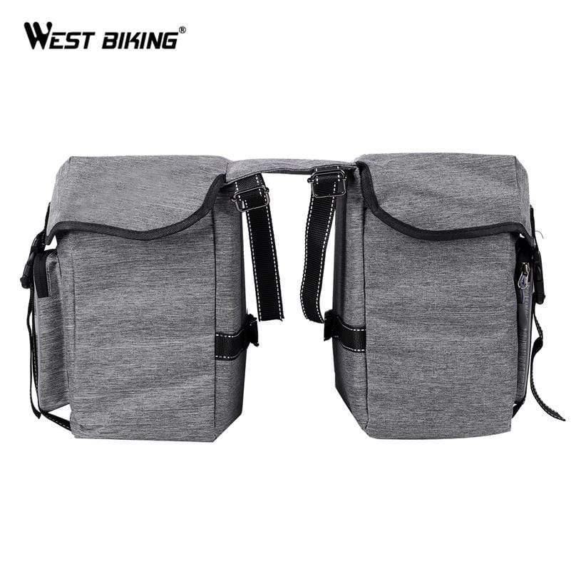 Planet Gates Black 25L Bicycle Bags Cycling Rear Double Side Travel Bag Tail Seat Pannier Bicycle Luggage Carrier Bike Rack Trunk Bag