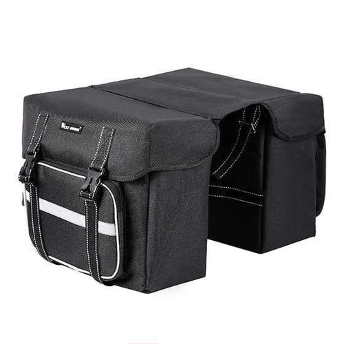Planet Gates Black 25L Bicycle Bags Cycling Rear Double Side Travel Bag Tail Seat Pannier Bicycle Luggage Carrier Bike Rack Trunk Bag