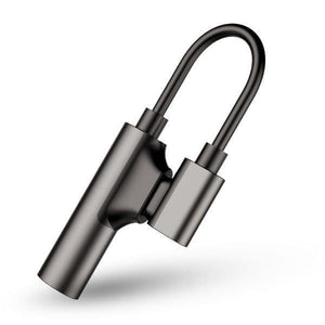 Planet Gates Black 2in1 Lighting 3.5mm Earphone Connector For iphone X 8 7 Plus Audio Charge Adapter AUX Splitter Cable Adapters For iphone