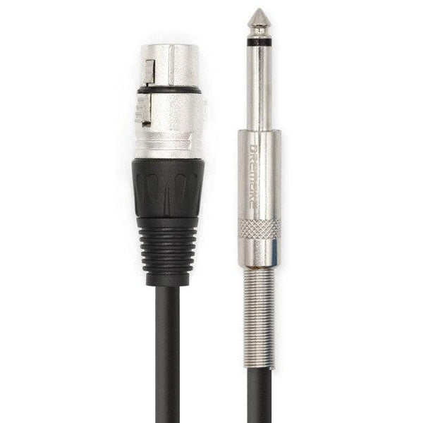 Planet Gates Black / 2m Professional Mic Cable 6.35mm (1/4") Male Mono Jack to 3 Pin XLR Microphone Female Patch Cord for Speaker Bass Amplifier