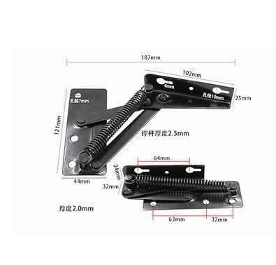 2pc/set Furniture Hinges 80 Degree Sprung Mechanism Lazy Sofa Lift Support Kitchen Cupboard Folding Connection Door Hardware