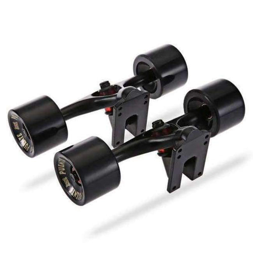 Planet Gates Black 2pcs / Set Skateboard Truck With 70*50mm Skate Wheel + Riser Pad + ABEC - 9 bearings  Installing Tool for Skateboard