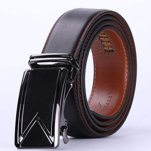 Men Belt  Cowhide Genuine Leather Belts For Men Luxury Automatic Buckle Belts Brown Black Cinturones Hombre B55