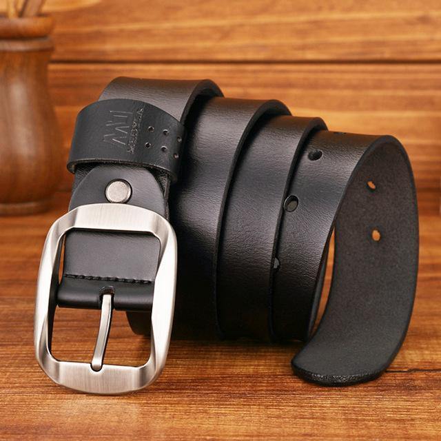 Planet Gates black 3 / 120cm less 35to37 ln Quality Genuine Leather Luxury Strap Male Belts For Men Jeans Casual Belt Pin Buckle