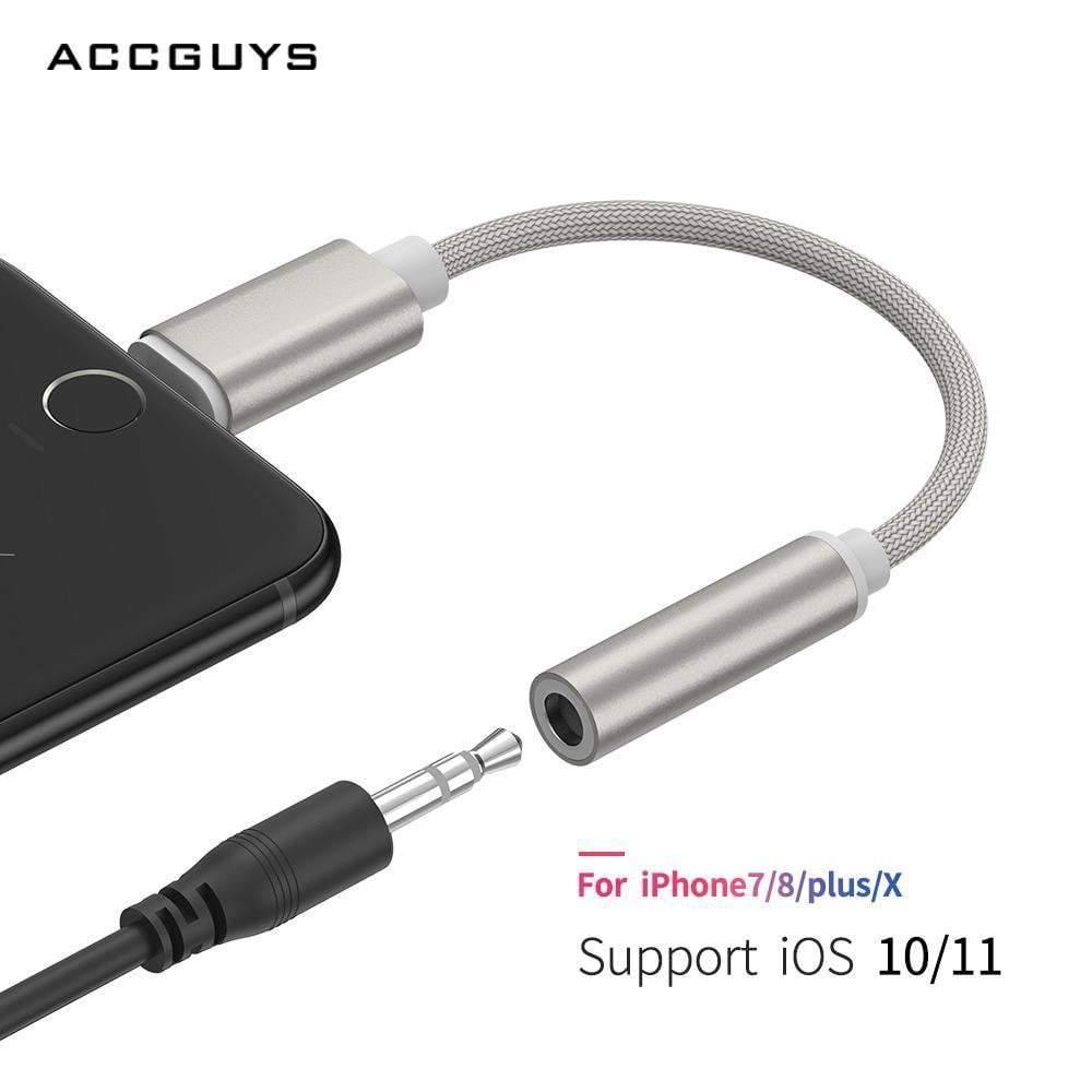 Planet Gates black 3.5mm Earphones Audio Adapter ACCGUYS Audio Converter For iPhone XS/7/7 plus/8/X/8 plus/5 5S 5E 6 For 3.5mm Jack Extension Cable