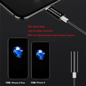 3.5mm Earphones Audio Adapter ACCGUYS Audio Converter For iPhone XS/7/7 plus/8/X/8 plus/5 5S 5E 6 For 3.5mm Jack Extension Cable - Planet Gates