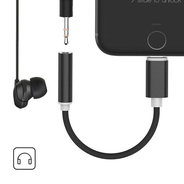 Planet Gates black 3.5mm Earphones Audio Adapter ACCGUYS Audio Converter For iPhone XS/7/7 plus/8/X/8 plus/5 5S 5E 6 For 3.5mm Jack Extension Cable