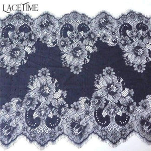 Planet Gates black 3 M Embroidery French Soft Mesh Lace Fabric In Black Off White Chantilly Eyelash Lace Trim DIY Arts Crafts Sewing 40cm Wide