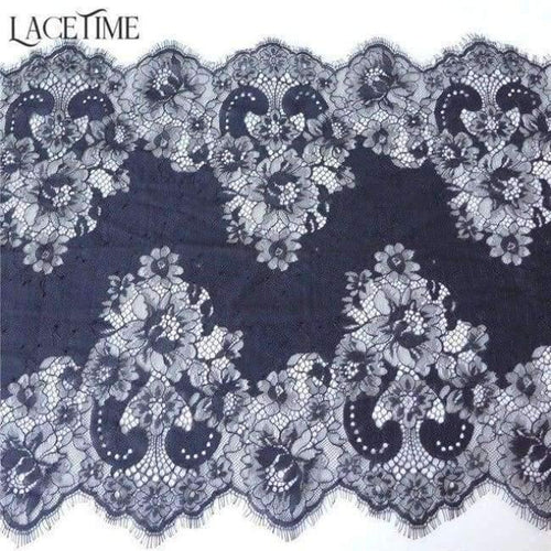 Planet Gates black 3 M Embroidery French Soft Mesh Lace Fabric In Black Off White Chantilly Eyelash Lace Trim DIY Arts Crafts Sewing 40cm Wide