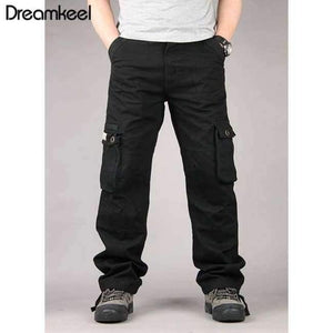 Planet Gates Black / 30 Tactical Military Fatigues Cargo Pants Men Men's Cotton Loose Military Trousers Pants Plus Size 40 Light Green