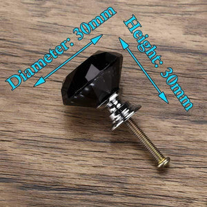 30mm Diamond Shape Design Crystal Glass Knobs Cupboard Pulls Drawer Knobs Kitchen Cabinet Handles Furniture Handle Hardware