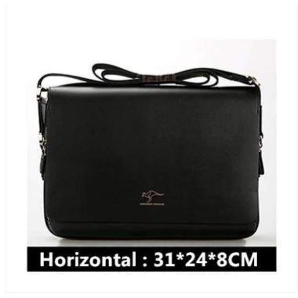 Planet Gates Black 31x24x8cm / China New Arrived Brand Kangaroo men's messenger bag Vintage leather shoulder bag Handsome crossbody bag Free Shipping