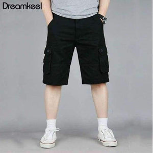 Planet Gates Black / 34 Men Boutique Casual Shorts Fashion Style Casual Solid Cotton Streetwear Male pockets Shorts Plus Size