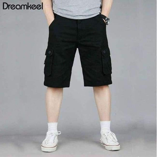 Planet Gates Black / 34 Men Boutique Casual Shorts Fashion Style Casual Solid Cotton Streetwear Male pockets Shorts Plus Size