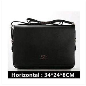 Planet Gates Black 34x24x8cm / China New Arrived Brand Kangaroo men's messenger bag Vintage leather shoulder bag Handsome crossbody bag Free Shipping