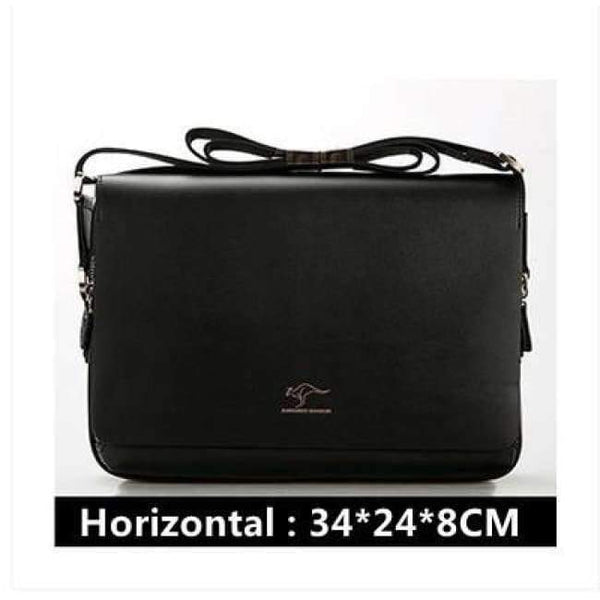 Planet Gates Black 34x24x8cm / China New Arrived Brand Kangaroo men's messenger bag Vintage leather shoulder bag Handsome crossbody bag Free Shipping