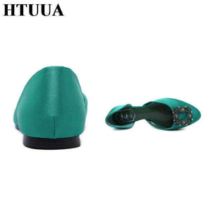 Planet Gates Black / 35 HTUUA 2018 New Arrival Women Flats Spring Summer Silk Crystal Fashion Ballerina Ballet Flat Shoes Slip On Work Shoes SX1043