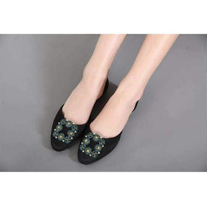 Planet Gates Black / 35 HTUUA 2018 New Arrival Women Flats Spring Summer Silk Crystal Fashion Ballerina Ballet Flat Shoes Slip On Work Shoes SX1043