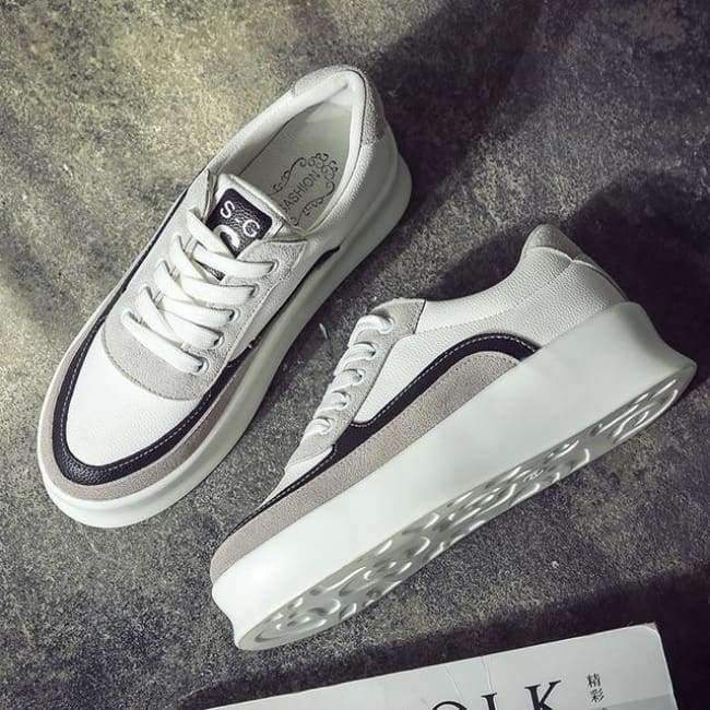 Planet Gates Black / 35 SWYIVY Thick Bottom White Vulcanize Shoes Woman 2018 Autumn New Flats Platform Sneakers Ladies Casual Shoes Student Sneakres