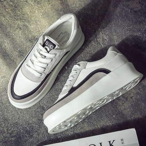 Planet Gates Black / 35 SWYIVY Thick Bottom White Vulcanize Shoes Woman 2018 Autumn New Flats Platform Sneakers Ladies Casual Shoes Student Sneakres