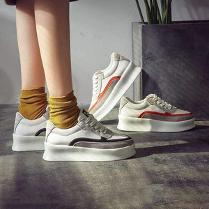 Planet Gates Black / 35 SWYIVY Thick Bottom White Vulcanize Shoes Woman 2018 Autumn New Flats Platform Sneakers Ladies Casual Shoes Student Sneakres