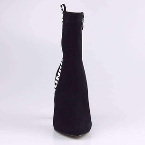 Planet Gates Black / 36 Perixir Faux Suede fashion Ankle Boots for Women Shoes Pointed Toe High Square Heel Botas Mujer Botte Femme