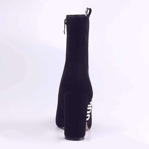 Planet Gates Black / 36 Perixir Faux Suede fashion Ankle Boots for Women Shoes Pointed Toe High Square Heel Botas Mujer Botte Femme