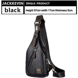 Planet Gates black / 37x17x5cm Quality Assurance CHEST BAG MEN Anti-theft Magnetic Clasp Leather Bag Messenger Bag Fashion Men's Bags