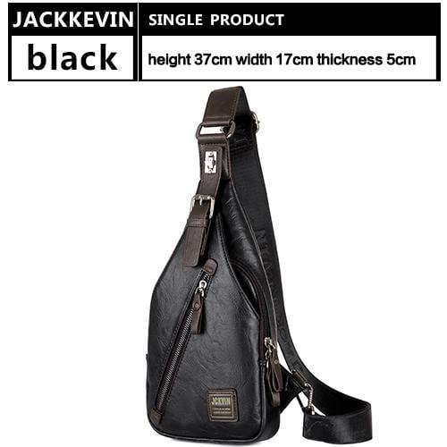 Planet Gates black / 37x17x5cm Quality Assurance CHEST BAG MEN Anti-theft Magnetic Clasp Leather Bag Messenger Bag Fashion Men's Bags