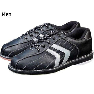 Quality Unisex Bowling Shoes Lovers Microfiber Breathable Skidproof Sole Professional Bowling Shoes Ladies Sports Sneakers - Black / 38